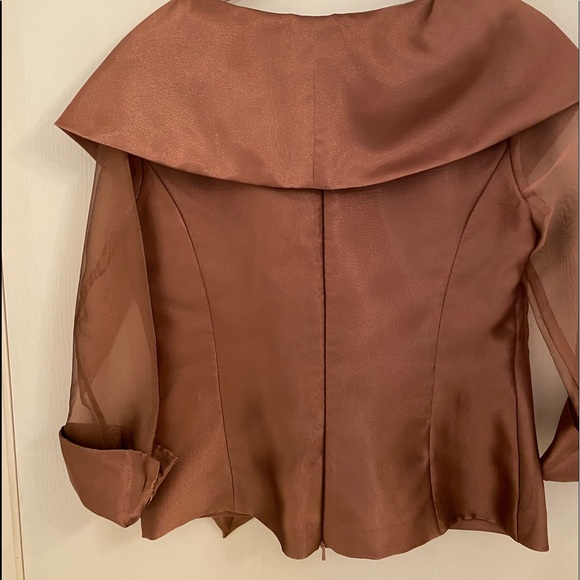 VICTOR COSTA BRONZE COLOR DRESSY BLOUSE - Picture 2 of 6